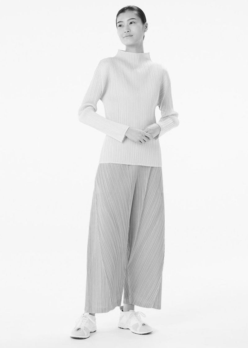 Pleats Please Issey Miyake Off-White Pleated Wide-Leg Pants - NOBLEMARS