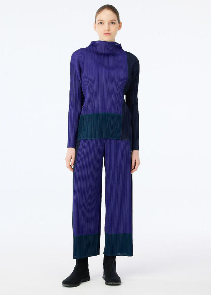 Pleats Please Issey Miyake Purple Ensemble Pleated Top - NOBLEMARS