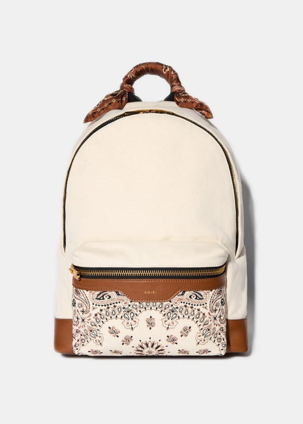 AMIRI Ivory Canvas Bandana Backpack - NOBLEMARS