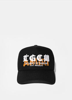 AMIRI Black T.G.C.W. Trucker Hat - NOBLEMARS