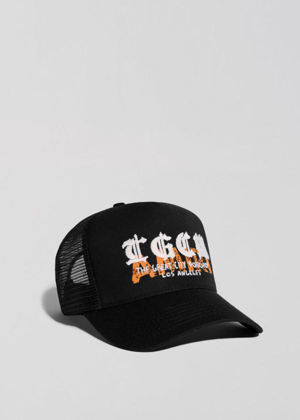 AMIRI Black T.G.C.W. Trucker Hat - NOBLEMARS