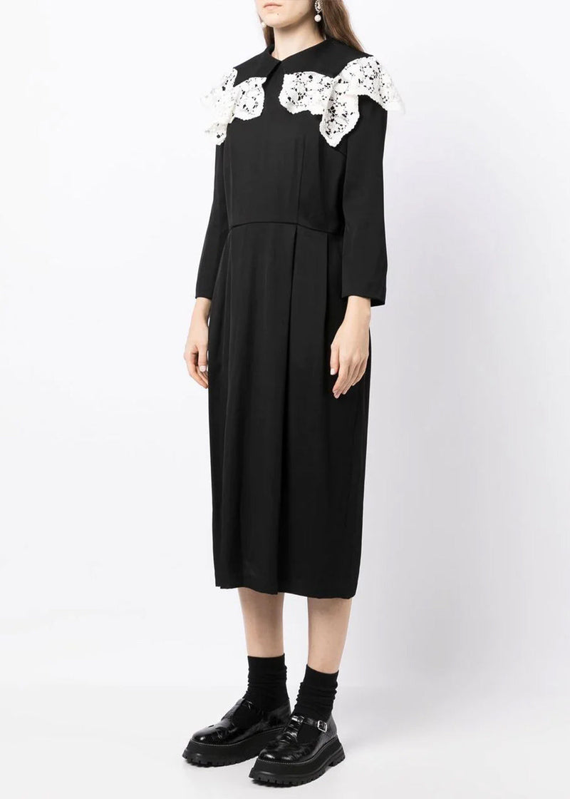 Comme des Garçons White Ruffle Midi Dress