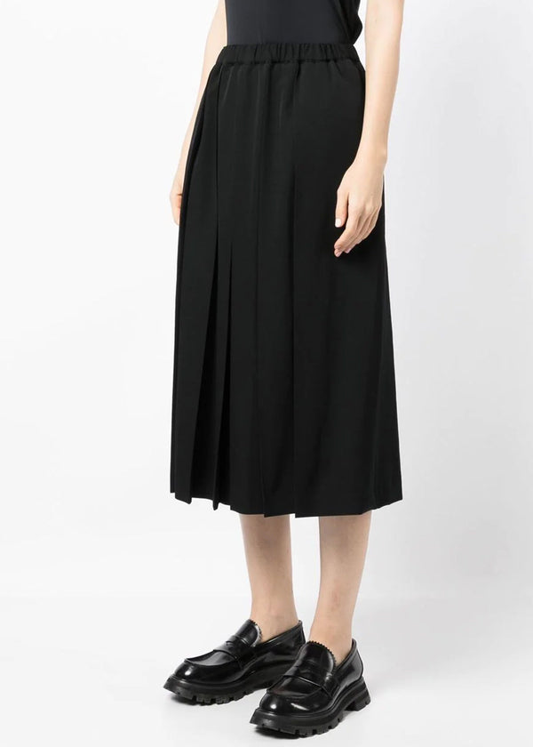 Comme des Garçons Comme des Garçons Black Pleated Wool Skirt - NOBLEMARS