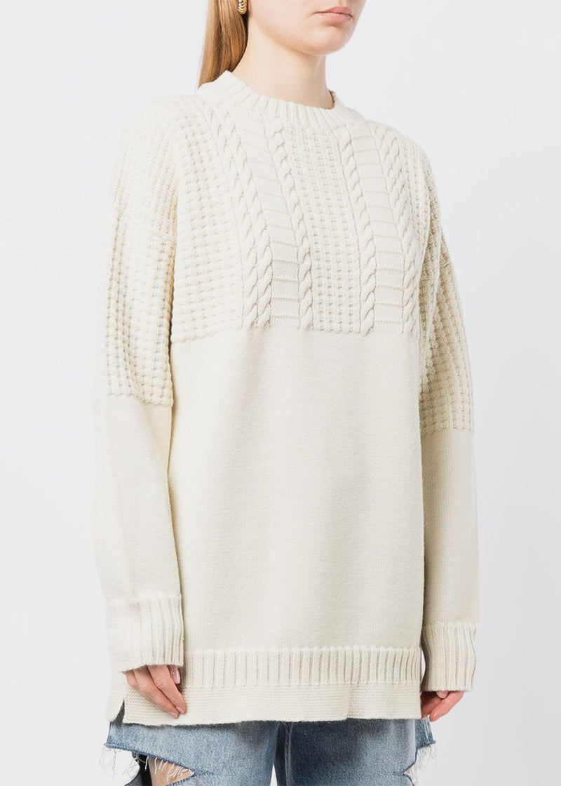 Maison Margiela Off White Cable-Knit Sweater - NOBLEMARS