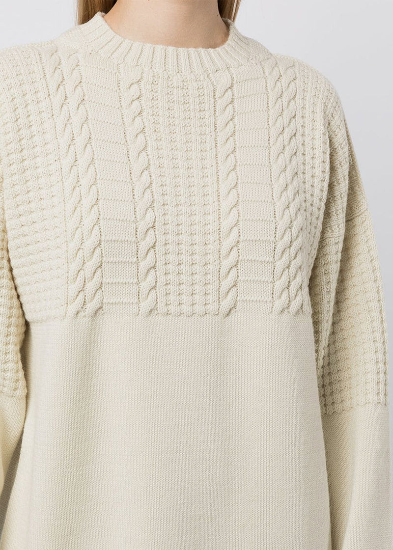 Maison Margiela Off White Cable-Knit Sweater - NOBLEMARS