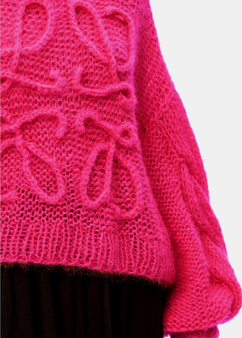 Loewe Fluo Pink Anagram Jacquard Fleece - NOBLEMARS
