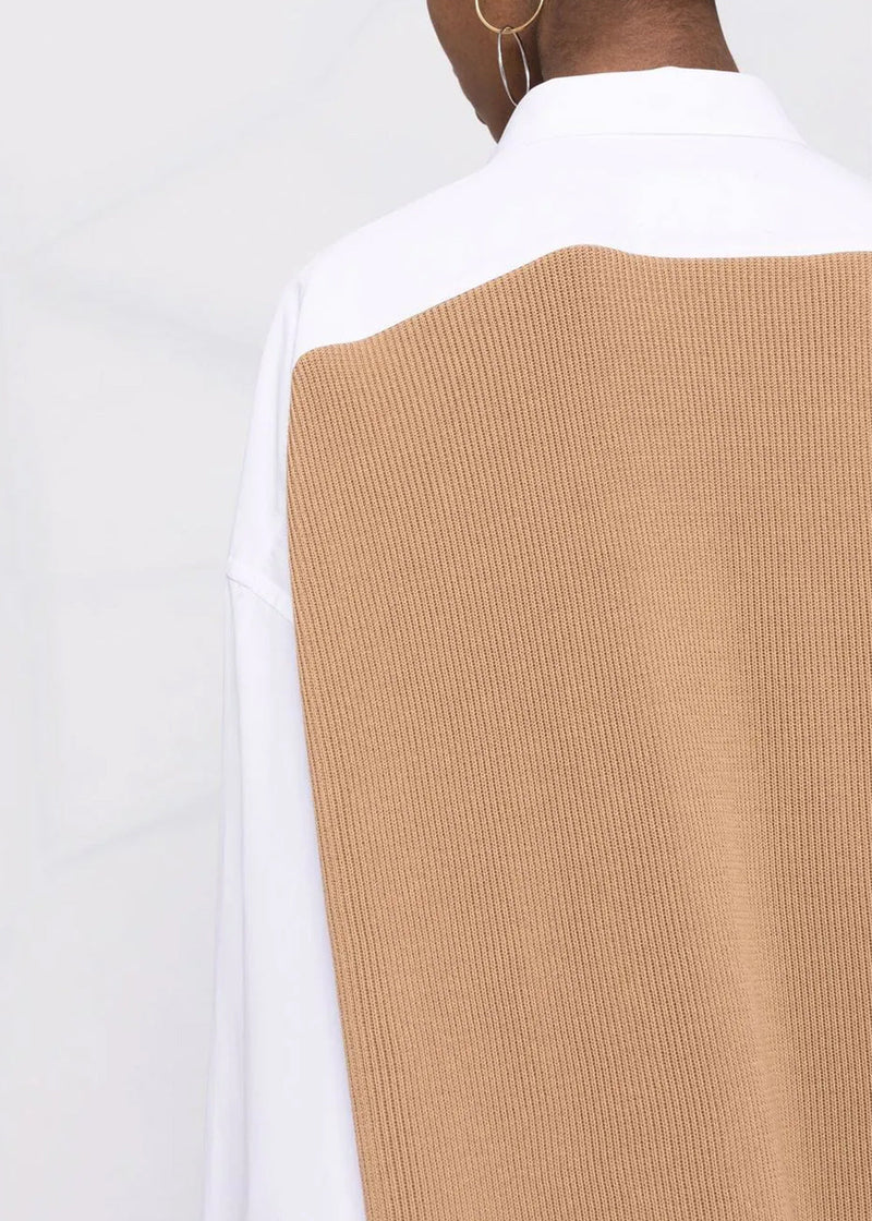 Maison Margiela White & Camel Panelled Shirt Dress - NOBLEMARS
