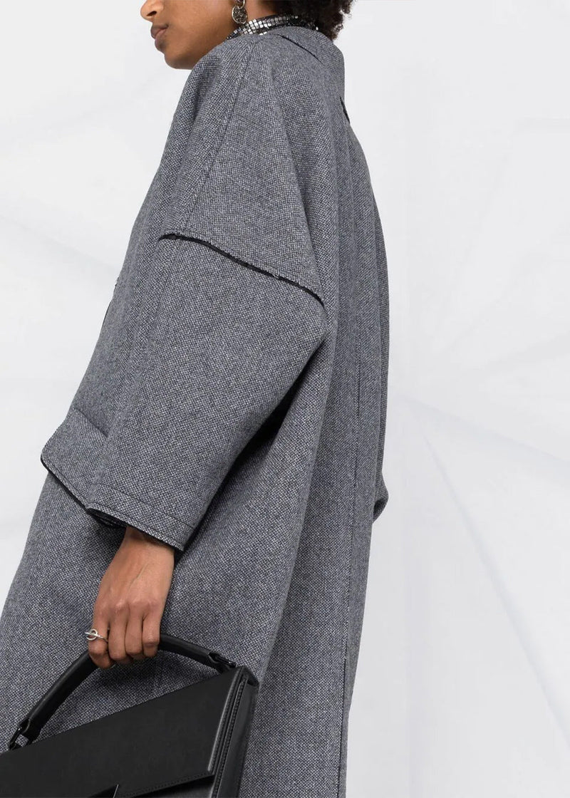 MM6 Maison Margiela Grey Oversized Wool Coat - NOBLEMARS