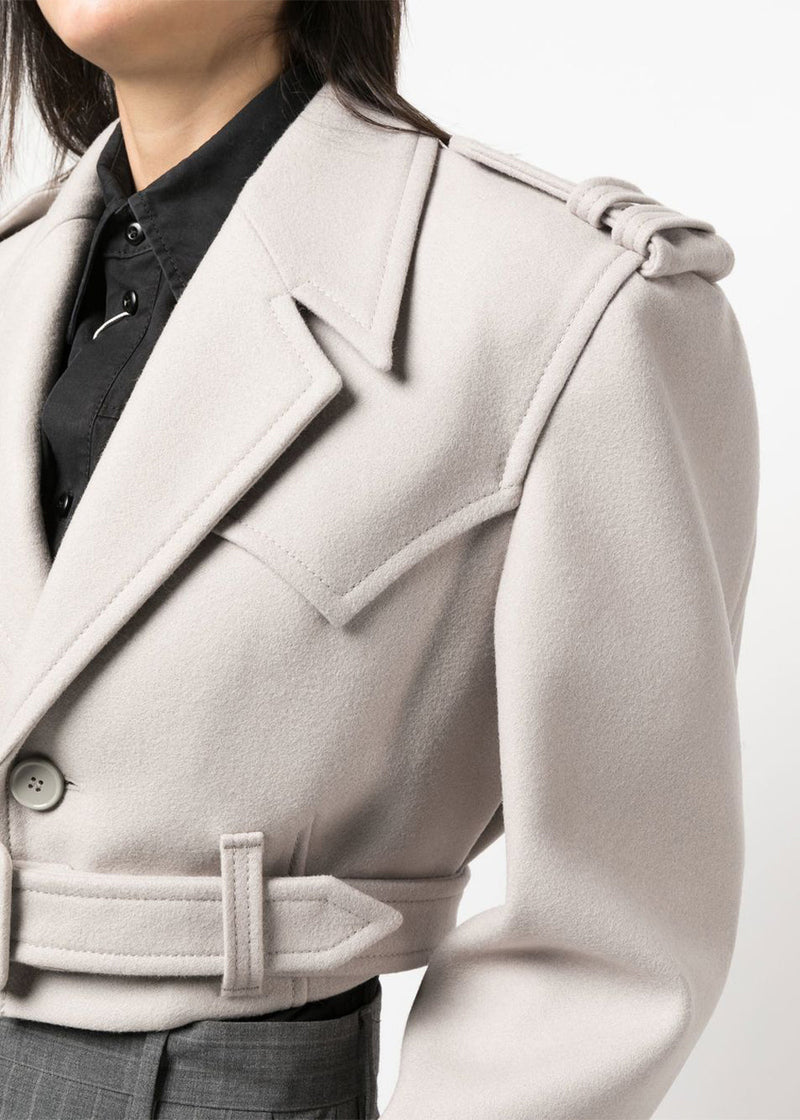 MM6 Maison Margiela Stone Grey Felted Wool Jacket - NOBLEMARS