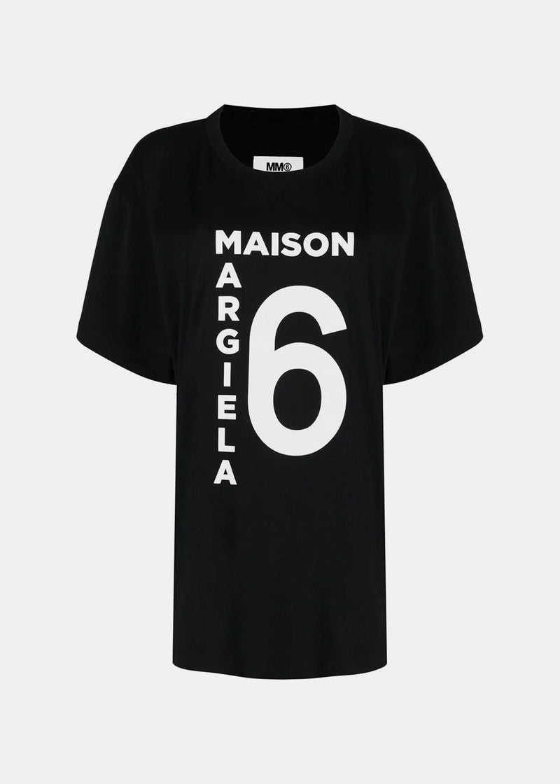 MM6 Maison Margiela Black Logo Print T-Shirt - NOBLEMARS