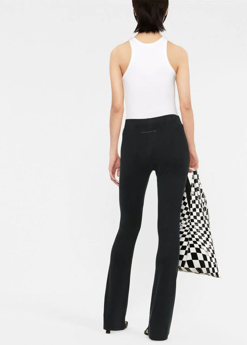 MM6 Maison Margiela Black Stretch Fitted Trousers - NOBLEMARS