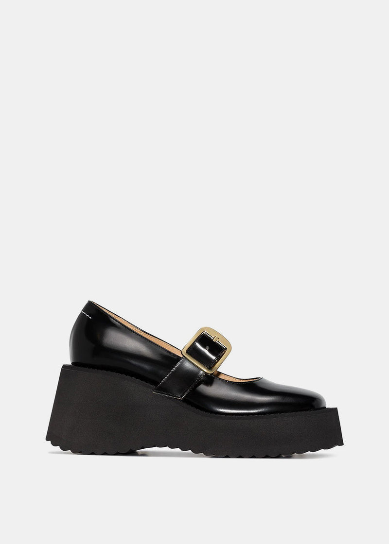 MM6 Maison Margiela Black Wedge Shoes - NOBLEMARS