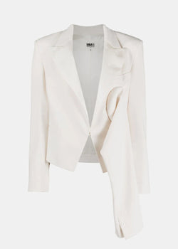 MM6 Maison Margiela Off-White Draped Sleeves Blazer