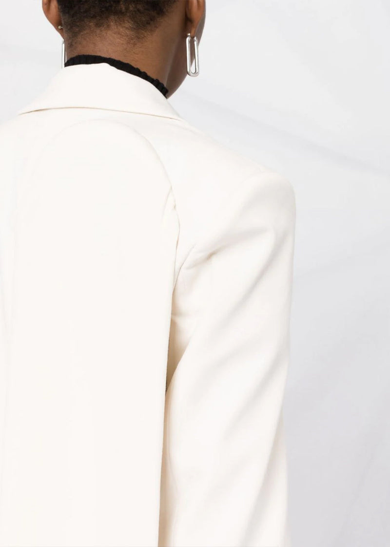MM6 Maison Margiela Off-White Draped Sleeves Blazer