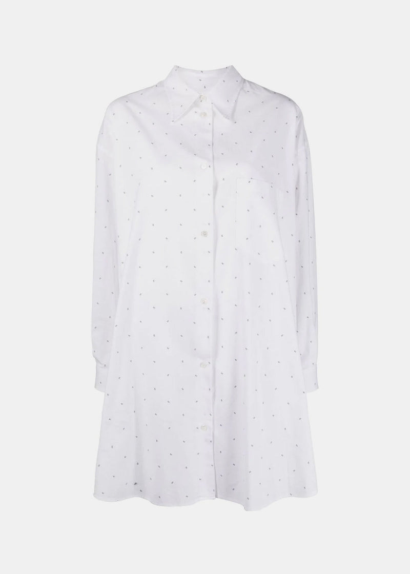 MM6 Maison Margiela White Polka-6 Shirt Dress