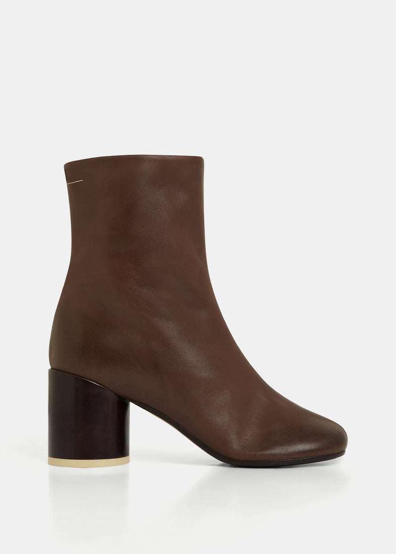 MM6 Maison Margiela Brown Anatomic Ankle Boots - NOBLEMARS