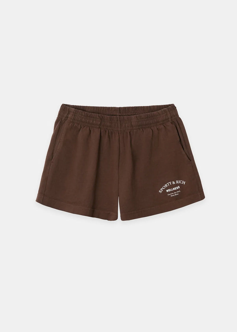 Sporty & Rich Chocolate Wellness Disco Shorts - NOBLEMARS