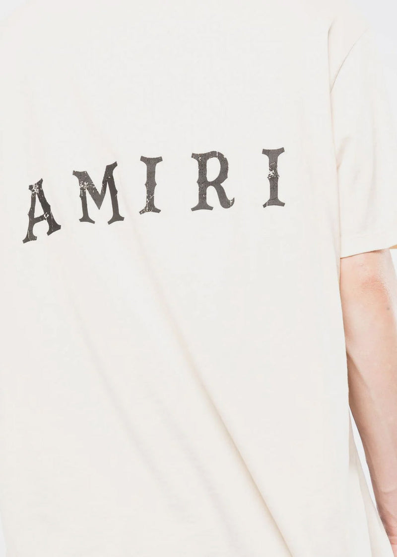 AMIRI Alabaster ZIG ZAG Crackle T-Shirt - NOBLEMARS