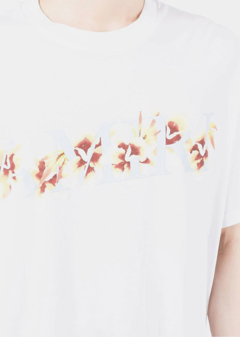 AMIRI White Hibiscus Logo T-Shirt - NOBLEMARS