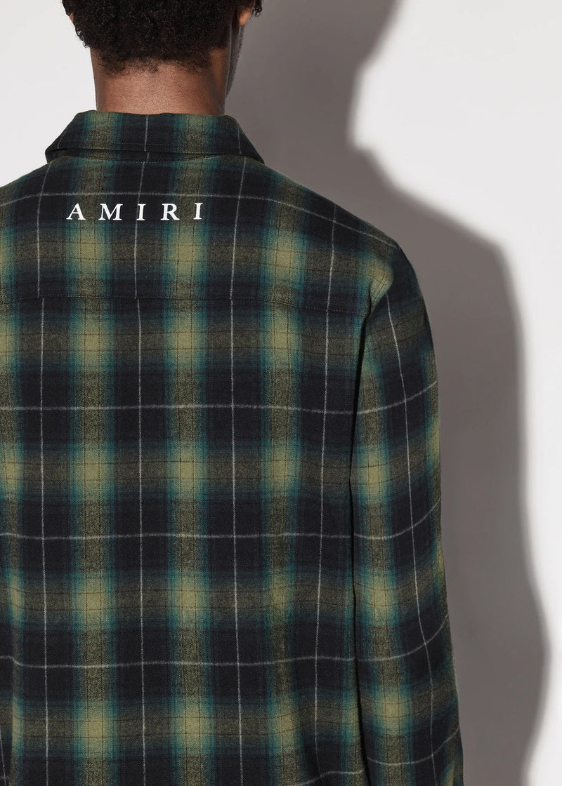 AMIRI Green Logo Flannel Shirt - NOBLEMARS