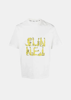 Sunnei White Logo-Print T-Shirt - NOBLEMARS