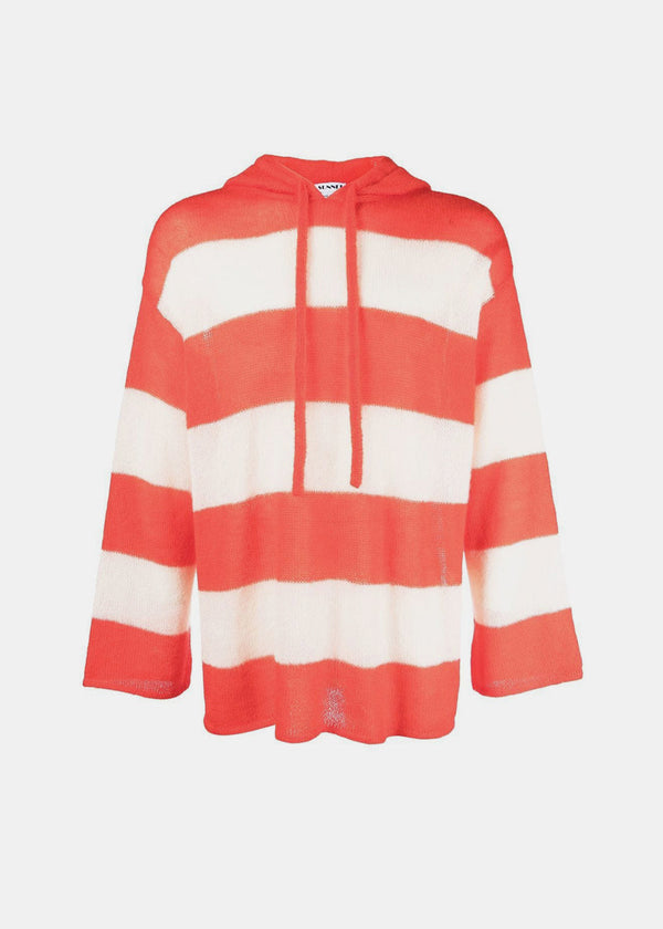 Sunnei Red Striped Knit Hoodie - NOBLEMARS