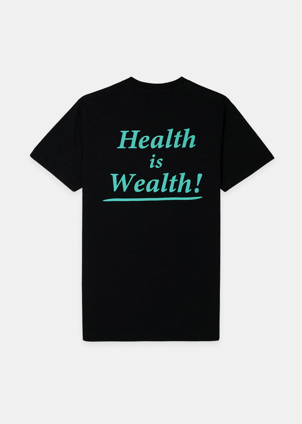 Sporty & Rich Black 'Health is Wealth' T-Shirt