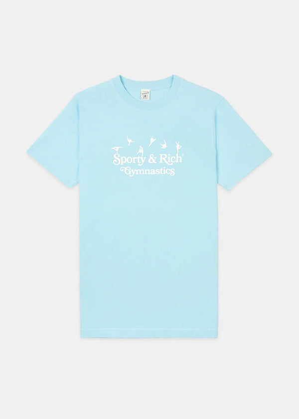 Sporty & Rich Baby Blue SR Gymnastics T-Shirt - NOBLEMARS