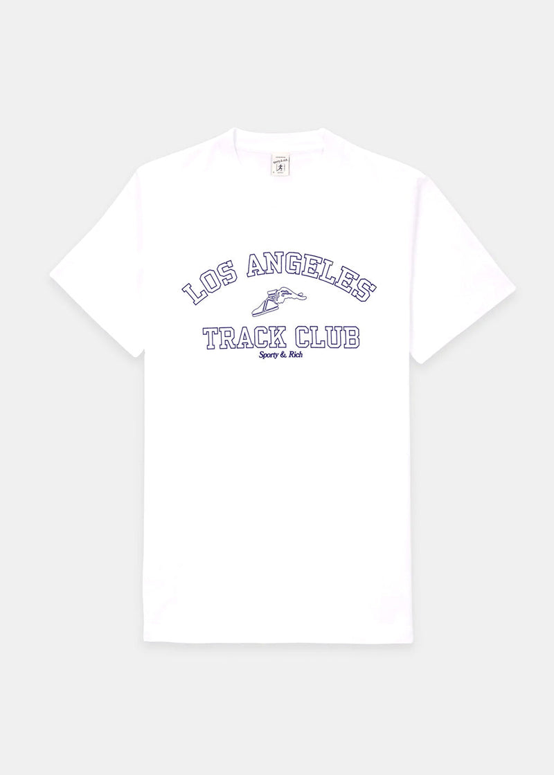 Sporty & Rich White Track Club T-Shirt - NOBLEMARS