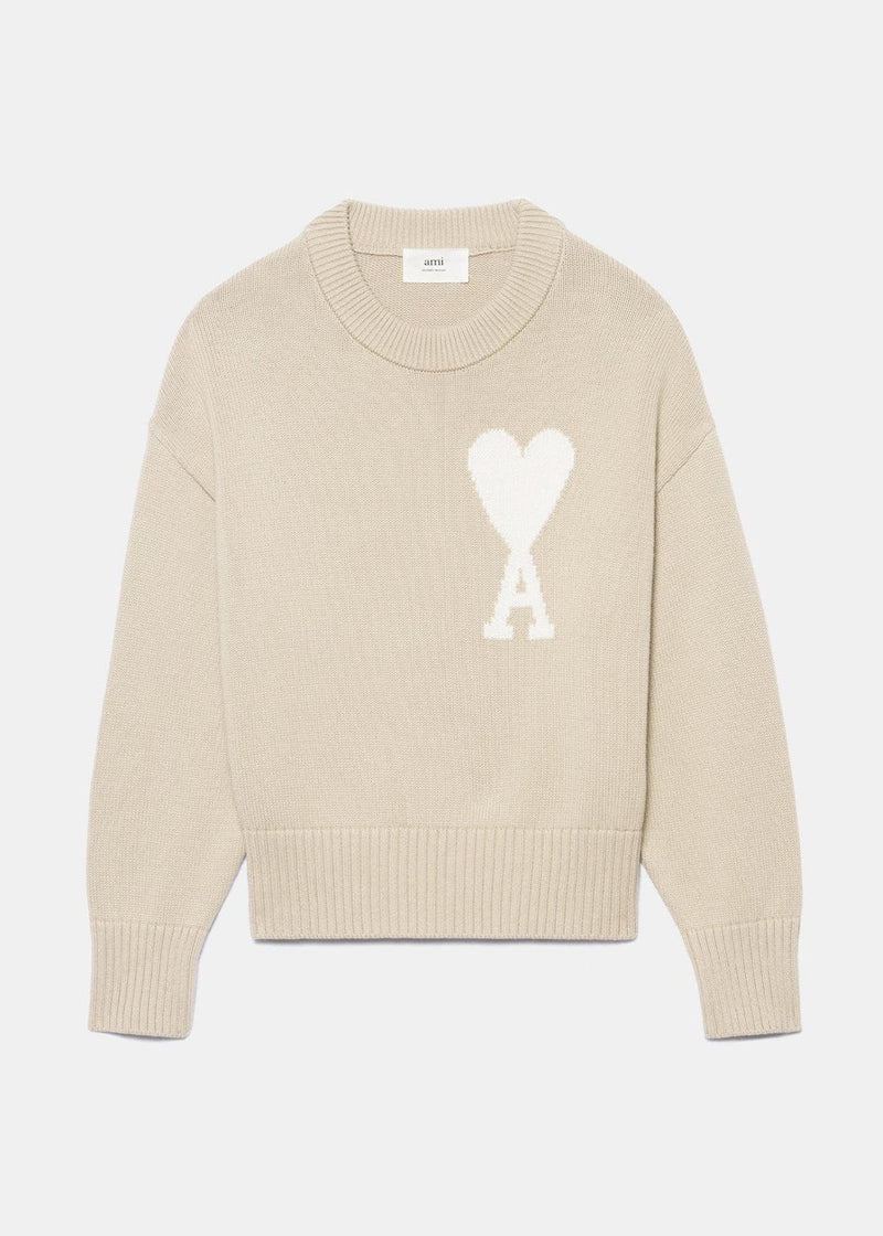 AMI Alexandre Mattiussi Beige Ami De Coeur Sweater - NOBLEMARS