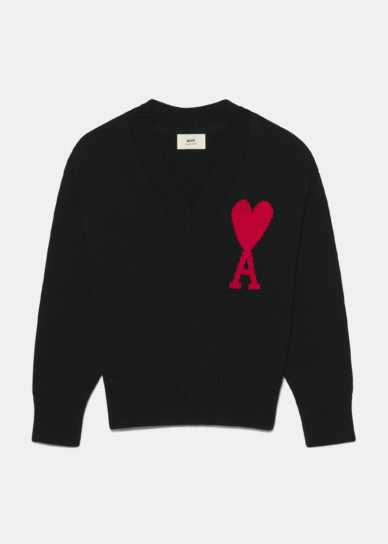 AMI Alexandre Mattiussi Black Ami De Coeur Sweater