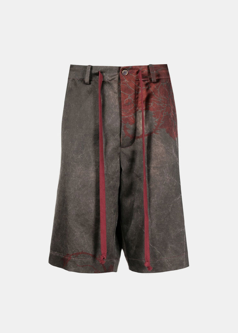 Uma Wang Grey & Red Pallor Shorts - NOBLEMARS