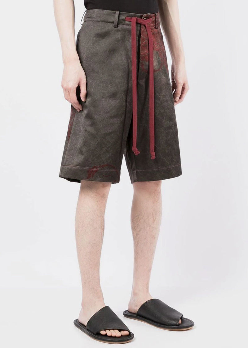 Uma Wang Grey & Red Pallor Shorts - NOBLEMARS