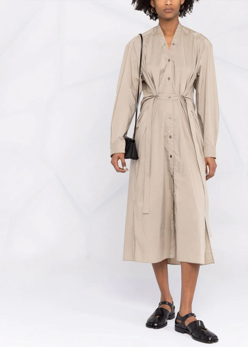 Lemaire Pale Khaki Tilted Shirt Dress - NOBLEMARS