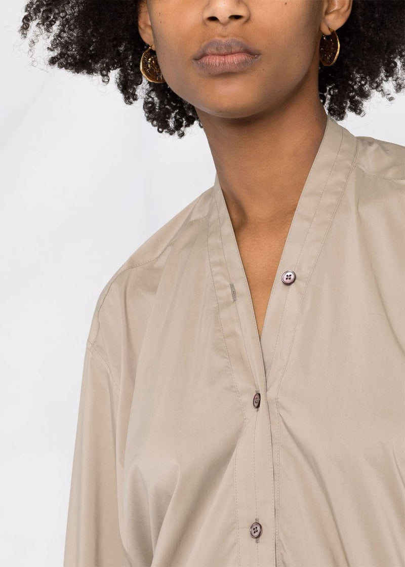 Lemaire Pale Khaki Tilted Shirt Dress - NOBLEMARS