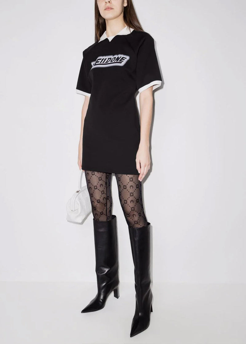 WE11DONE Black Logo Print Mini Dress - NOBLEMARS