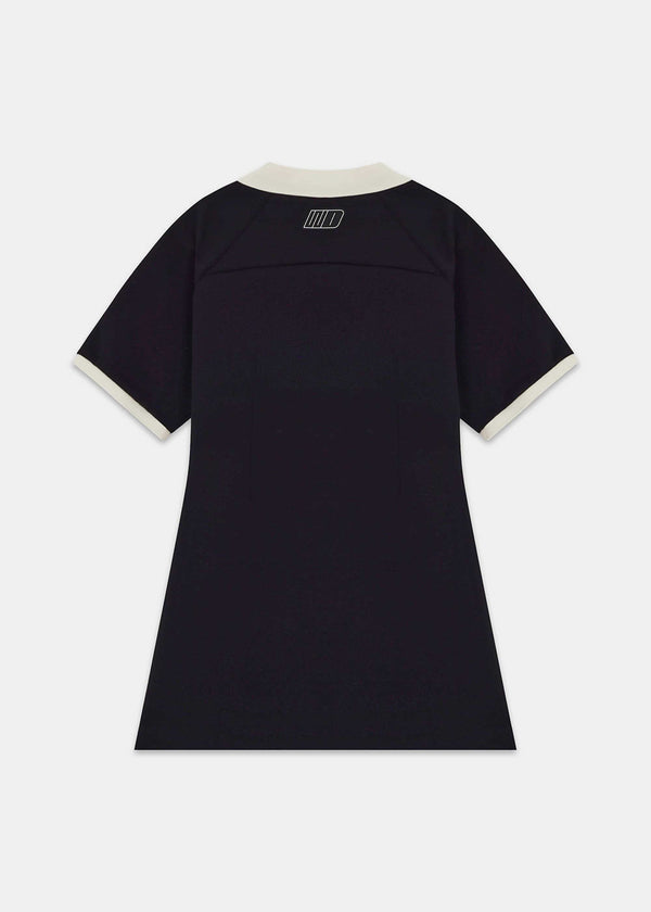 We11done Black Logo Print Mini Dress
