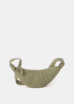Croissant Small Canvas Shoulder Bag in Green - Lemaire