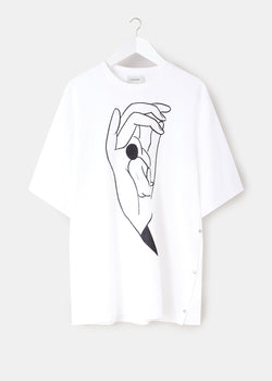 Lemaire White Printed Slit T-Shirt - NOBLEMARS