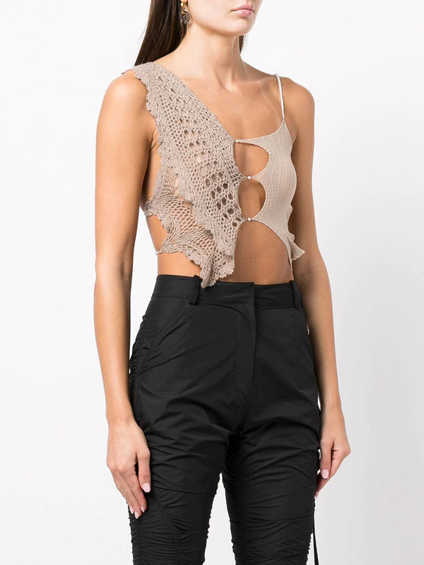RUI WOMEN CUT-OUT TOP WITH CASHMERE LEAF CROCHET