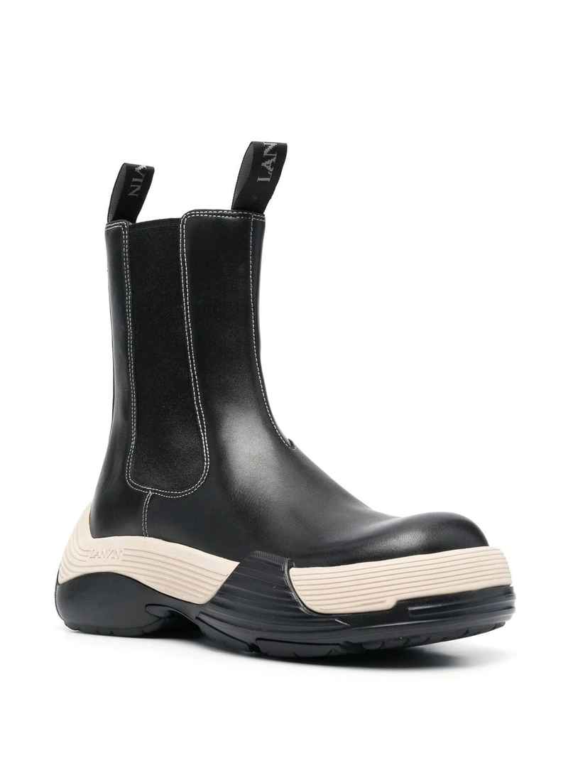 LANVIN WOMEN FLASH-X BOLD CHELSEA LEATHER BOOTS - NOBLEMARS