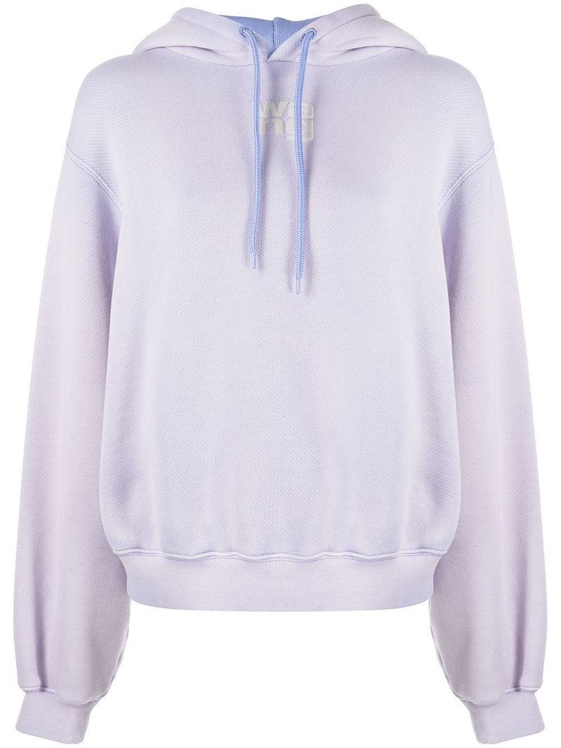 T BY ALEXANDER WANG WOMEN ESSENTIAL TERRY HOODIE WITH PUFF PAINT LOGO - NOBLEMARS