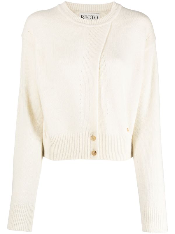 RECTO WOMEN FRONT OPEN DETAIL WOOL KNIT CARDIGAN - NOBLEMARS
