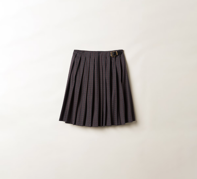 Miu Miu Women Gingham Check Skirt