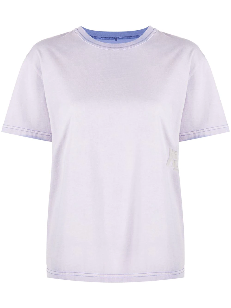 T BY ALEXANDER WANG WOMEN Essential Jersey SS Tee With Puff Logo & Bound Neck - NOBLEMARS