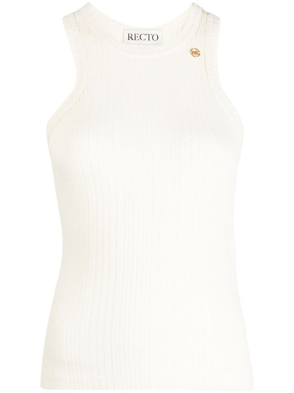 RECTO WOMEN WOOL BLEND RIBBED SLEEVELESS TOP - NOBLEMARS
