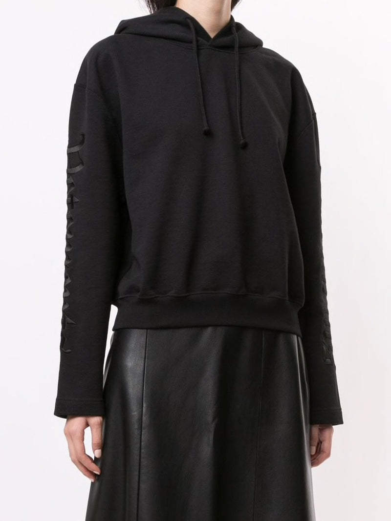 VETEMENTS UNISEX GOTHIC FONT CROPPED HOODIE - NOBLEMARS