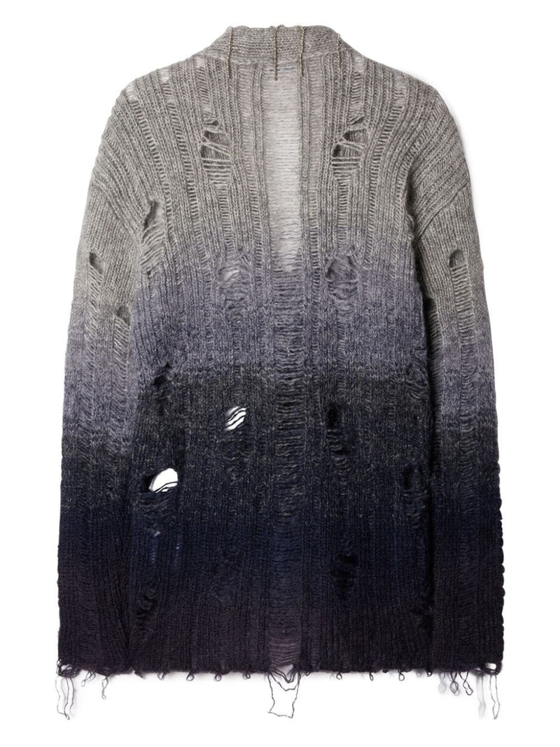 OFF-WHITE MEN DISTRESSED MOHAIR CARDIGAN - NOBLEMARS