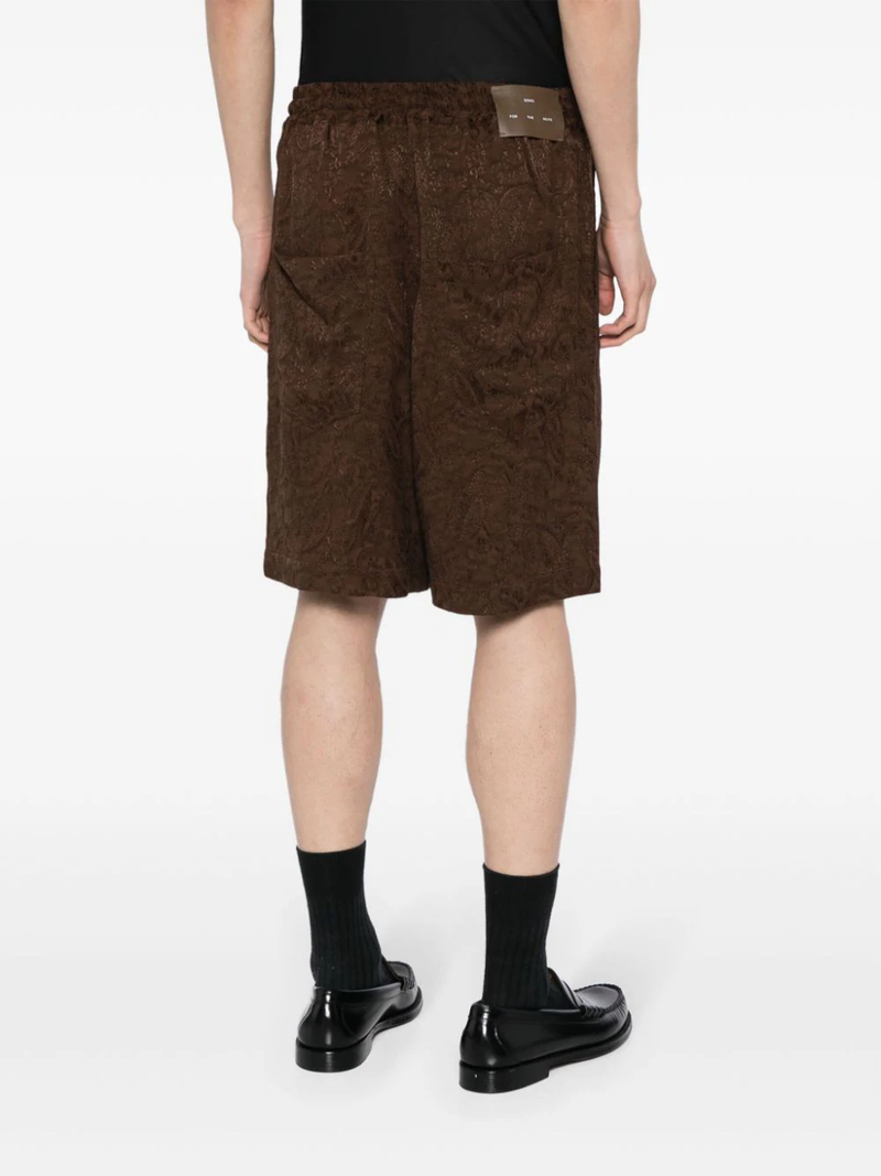 SONG FOR THE MUTE Men Elasticated Zig Zag Knit Shorts - NOBLEMARS