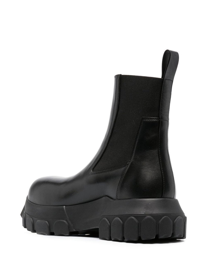 RICK OWENS WOMEN BEATLE BOZO TRACTOR CALF LEATHER BOOTS - NOBLEMARS